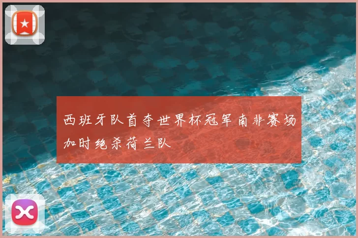 西班牙队首夺世界杯冠军南非赛场加时绝杀荷兰队